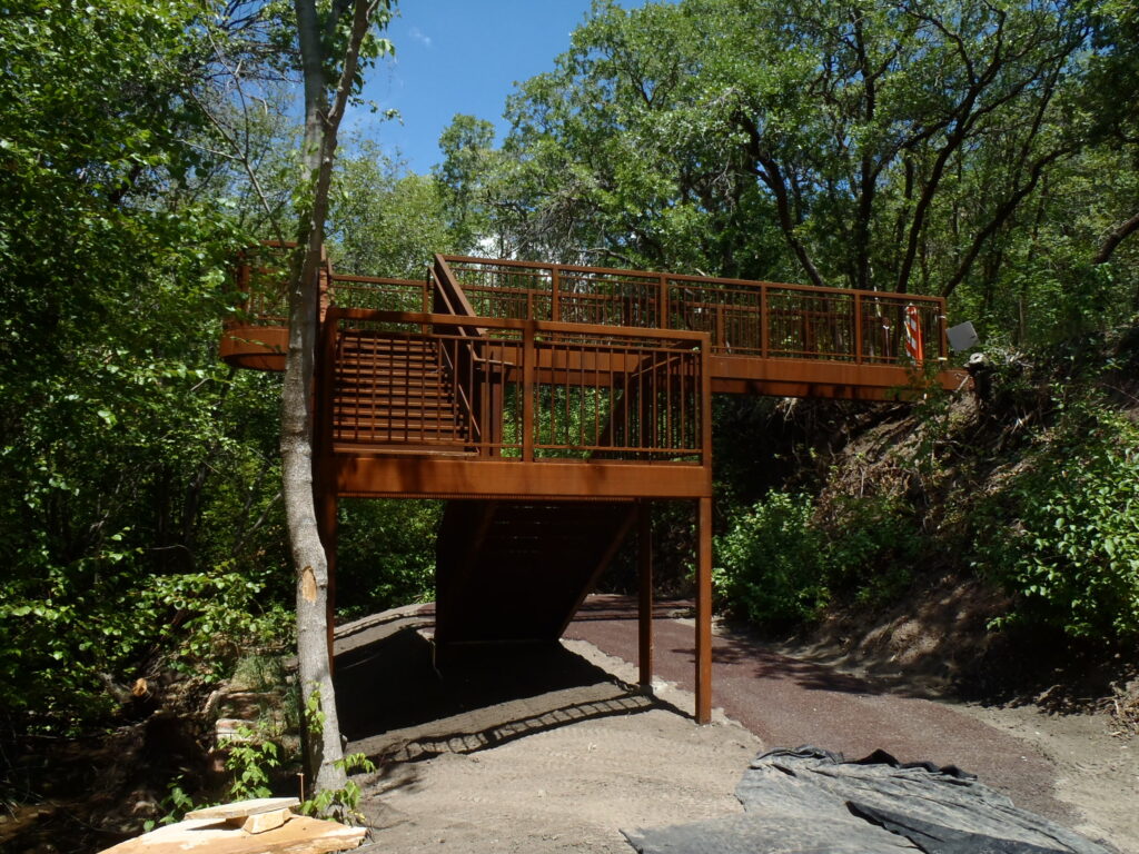 Observation Platform and Stairway Featuring Grated Decking at Six Bridges Trail