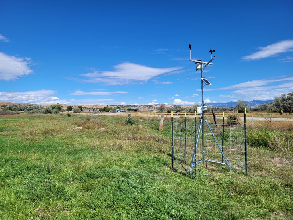 Weather station set up on the Wuda Ogwa site to measure weather conditions